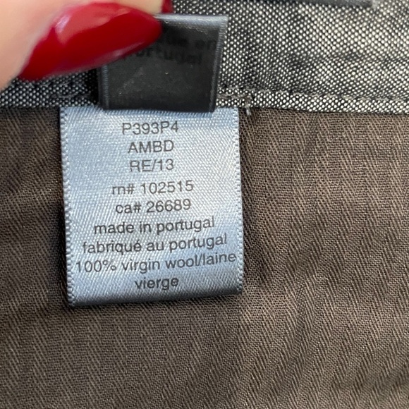 John Varvatos Gray 100% Virgin Wool Pants - Picture 7 of 7